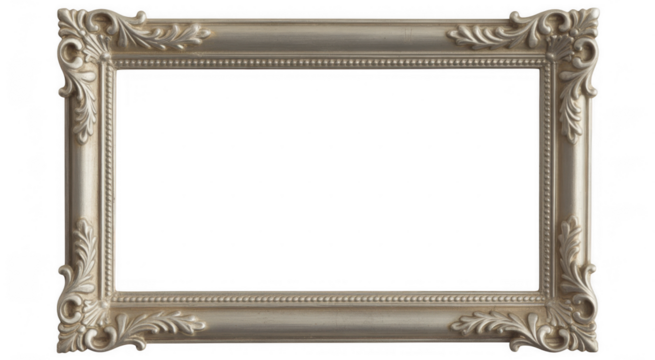 Ornate decorative antique frame isolated on a transparent background