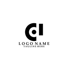 initial letter CD negative space logo design vector