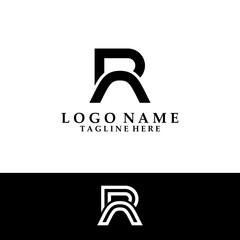 initial letter monogram RN logo design vector