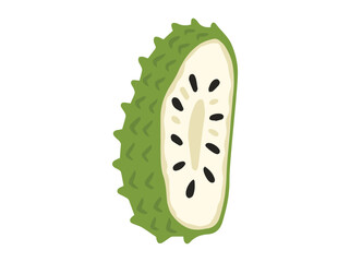 Sliced Soursop Fruit Clip Art
