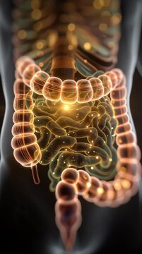Stunning anatomical animation of human colon and digestive system