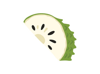 Sliced Soursop Fruit Clip Art
