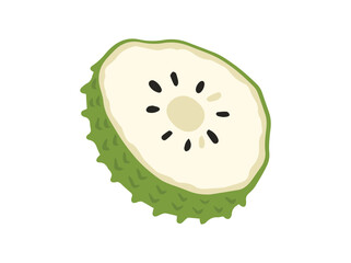 Sliced Soursop Fruit Clip Art
