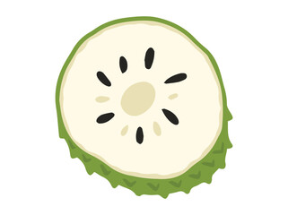 Soursop Fruit Sliced Clip Art

