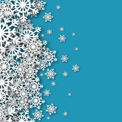 snowflakes pattern on blue background- Christmas, new year