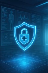 Futuristic Digital Patient Profile Floating in Cloud Based Medical Interface