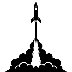 Naklejka premium rocket on the moon