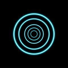 Luminous concentric circles graphic tech interface symbol abstract backdrop