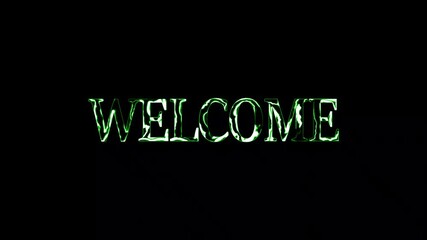 Abstract glowing neon welcome text animation on black background.  Cool welcome text animation perfect for something animation . - Powered by Adobe