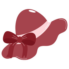 Vintage Pink Hat with Bow Illustration PNG – Cute Elegant Fashion Accessory Clipart for Retro, Boutique, and Girly Designs