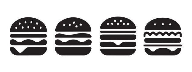 Stacked Ingredients Burger Icon Vector