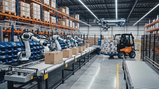 Well-structured warehouse environment demonstrating effective supply chain processes, operational productivity, and systematic organization for modern logistics and distribution management