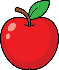 Vector illustration of an red apple.