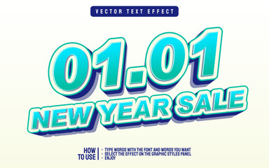 New Year Sale 0101 Vector Text Effect Design.