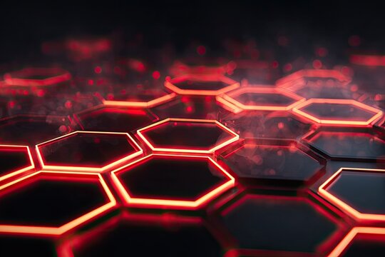Abstract red hexagon pattern
