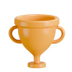 golden trophy 3d icon illustration