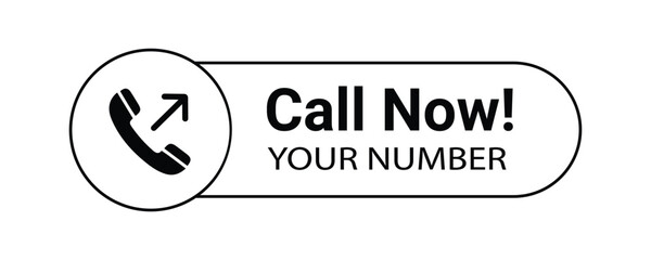 Clean call now button badge with phone icon and rounded shape.