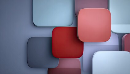 Abstract geometric pattern of overlapping squares in muted colors