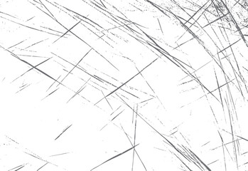 Abstract distressed grey lines and speckles on a white textured background vector