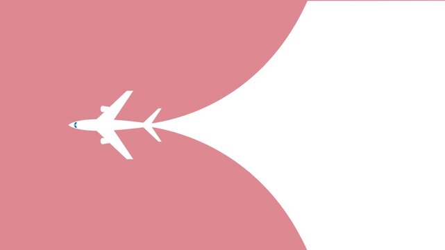 Minimalist Airplane Reveal Transition Pink White