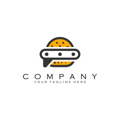 talk burger logo design vector