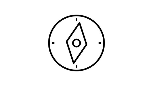 Spinning compass icon animation finding direction