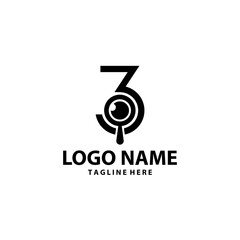 three searches logo design vector