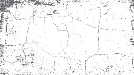 Cracked concrete wall texture with distressed grey grunge overlay and scattered dust particles vector