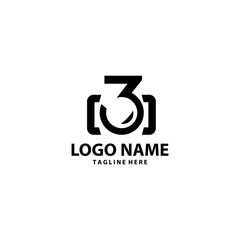 three shot logo design vector