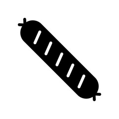 Sausage Illustration With Bold Black Design And Slanted Dashes Cartoon Icon Vector