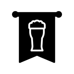 Banner With Beer Glass Icon: Flag Poster For Pub, Beer Festival, Or Event