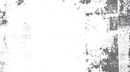 Fototapeta na wymiar Distressed textured background with faded newspaper print and scattered dots grunge vintage