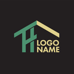 Vector logo with letters T and H
