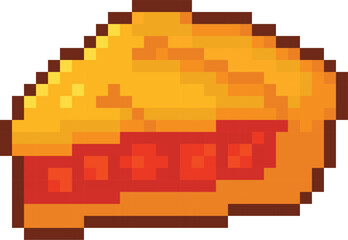 Fototapeta premium Pixel Art Fruit Pie Slice Dessert