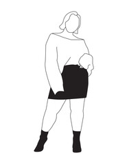 Illustration portrait SVG - Healthy Woman Dancing _Vector character 