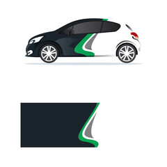 Car wrap stickers with straight lines and shapes in colored designs