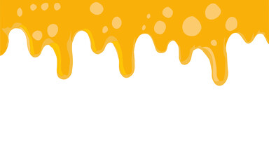 Melting cheese drip background. Smooth cheddar sauce pattern. Minimal liquid dairy splash texture for food design. Tasty snack topping abstract illustration wallpaper.