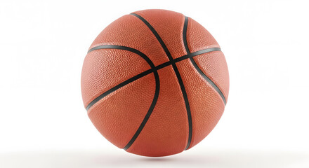 Fototapeta premium A detailed close up studio shot of a classic orange basketball isolated on a clean white background