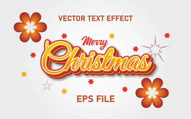 Christmas Orange text effect with ornamental background
