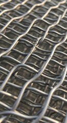 Detailed Close-up of metal grid pattern. Abstract industrial, architecture, background and construction themes. 