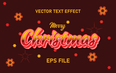 Christmas red text effect with ornamental background