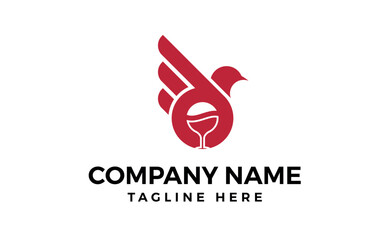 Flying bird flat logo design