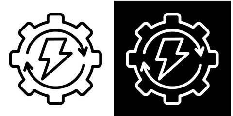 Energy Management  Icon Set White Style Collection