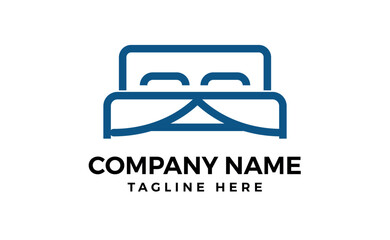 A logo of bed bed icon comfortable bed vector silhouette isolated concept