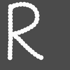 Alphabet letter R white bubble 
