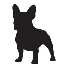 french bulldog Black dog silhouette vector illustration