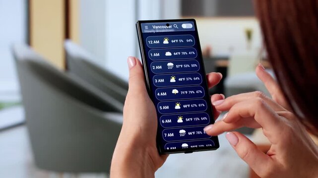 Weather Forecast App On Smart Phone