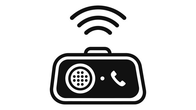 Bluetooth car kit icon for hands-free calling and wireless audio streaming in vehicles.