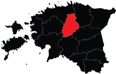 Vector Map of Jarva County on Estonia Map