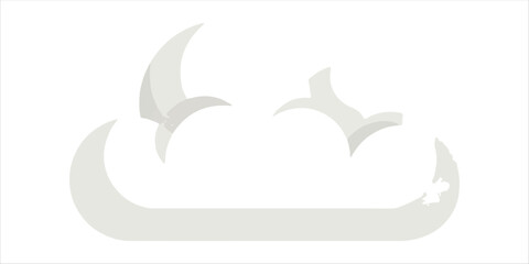 Obraz premium white cloud A bold yet minimalist composition with handcrafted textures, geometric forms, and clean color blocks. A modern and elegant design that balances simplicity with artistic warmth on white bac